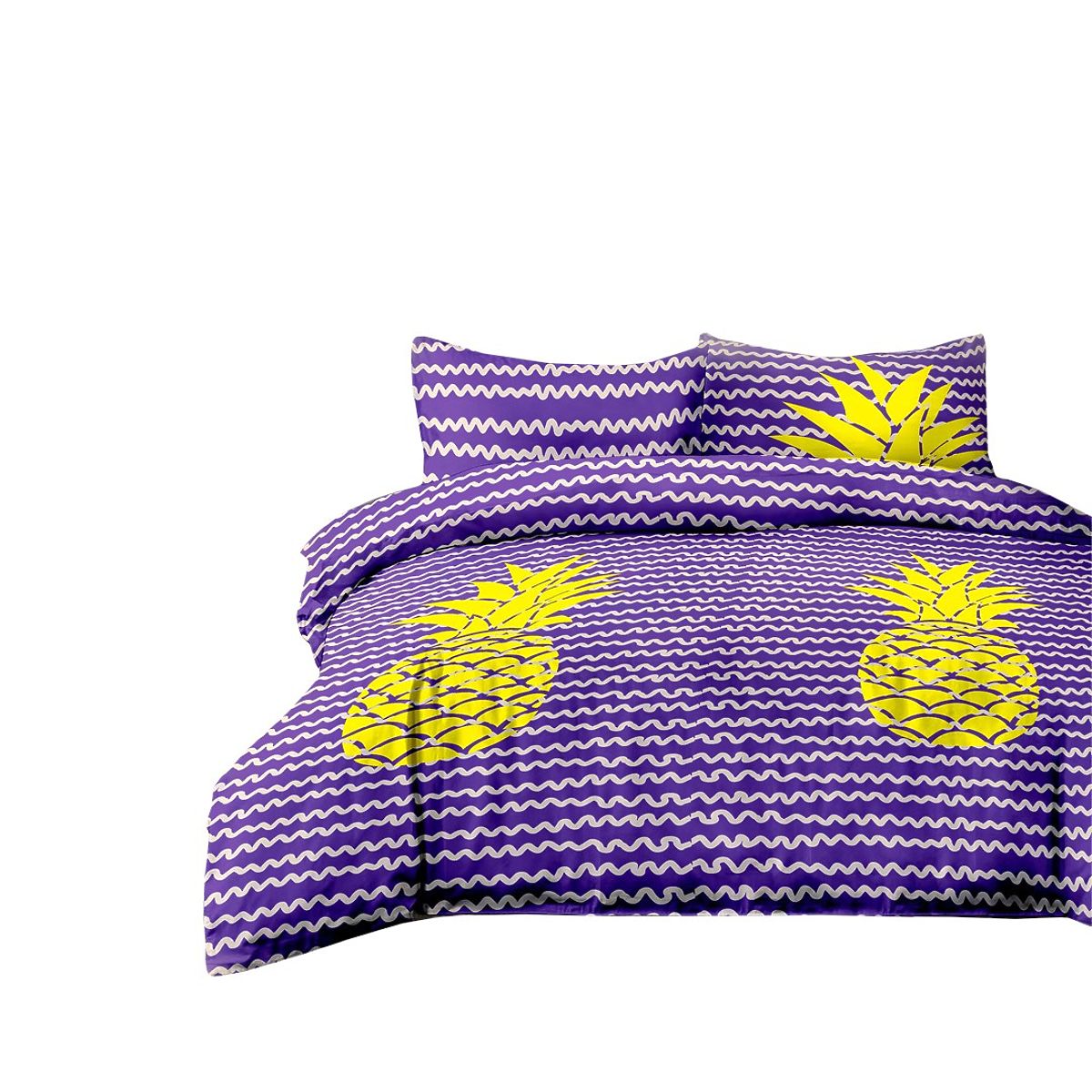 Biancheria da letto BASIC - AMELIAHOME colore viola motivo stampato stile moderno 155x220*2+80x80
