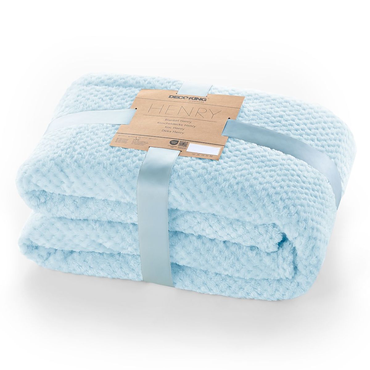 Coperta HENRY colore blu con goffratura jacquard stile moderno 170x210