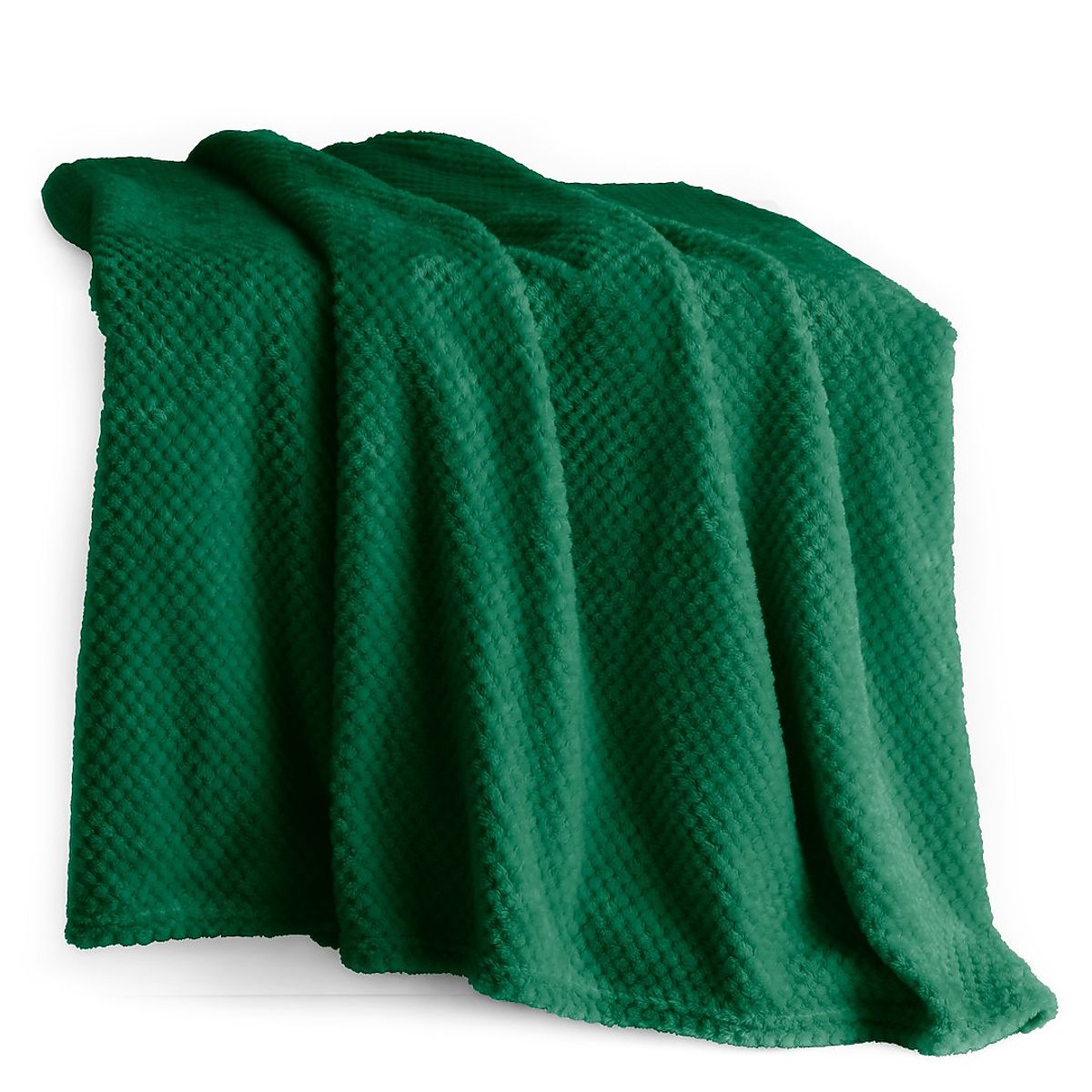 Coperta HENRY colore verde bottiglia jacquard stampato stile moderno 220x240