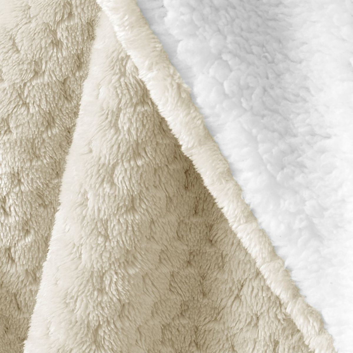 Coperta SHLEEPY colore beige con motivo jacquard stile classico 220x240