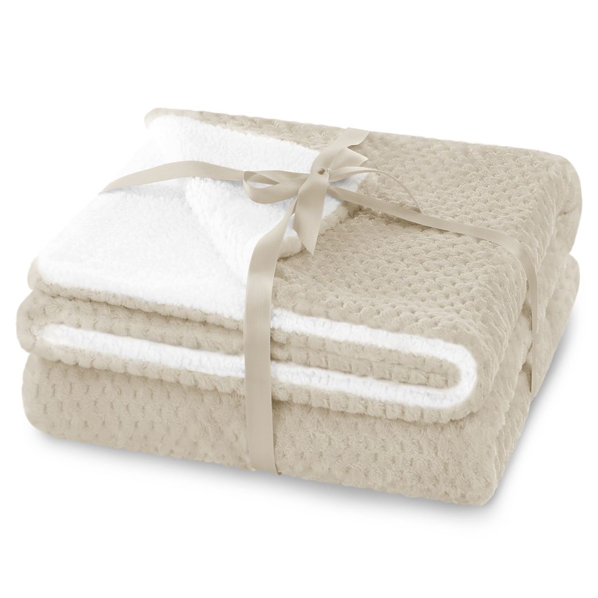 Coperta SHLEEPY colore beige jacquard classico 130x180