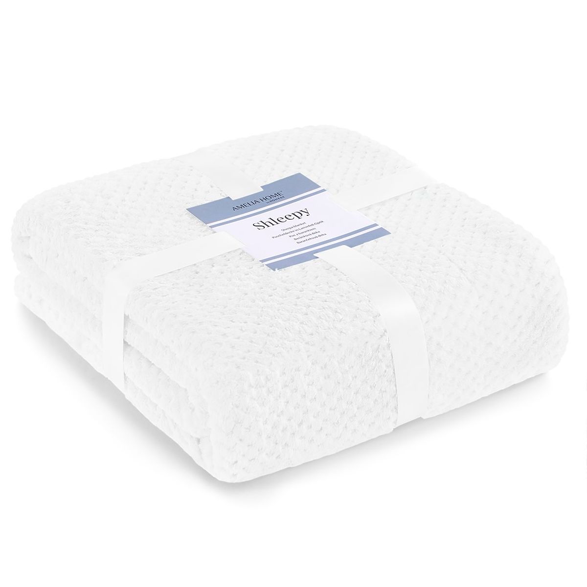 Coperta SHLEEPY colore bianco jacquard classico stile 170x210