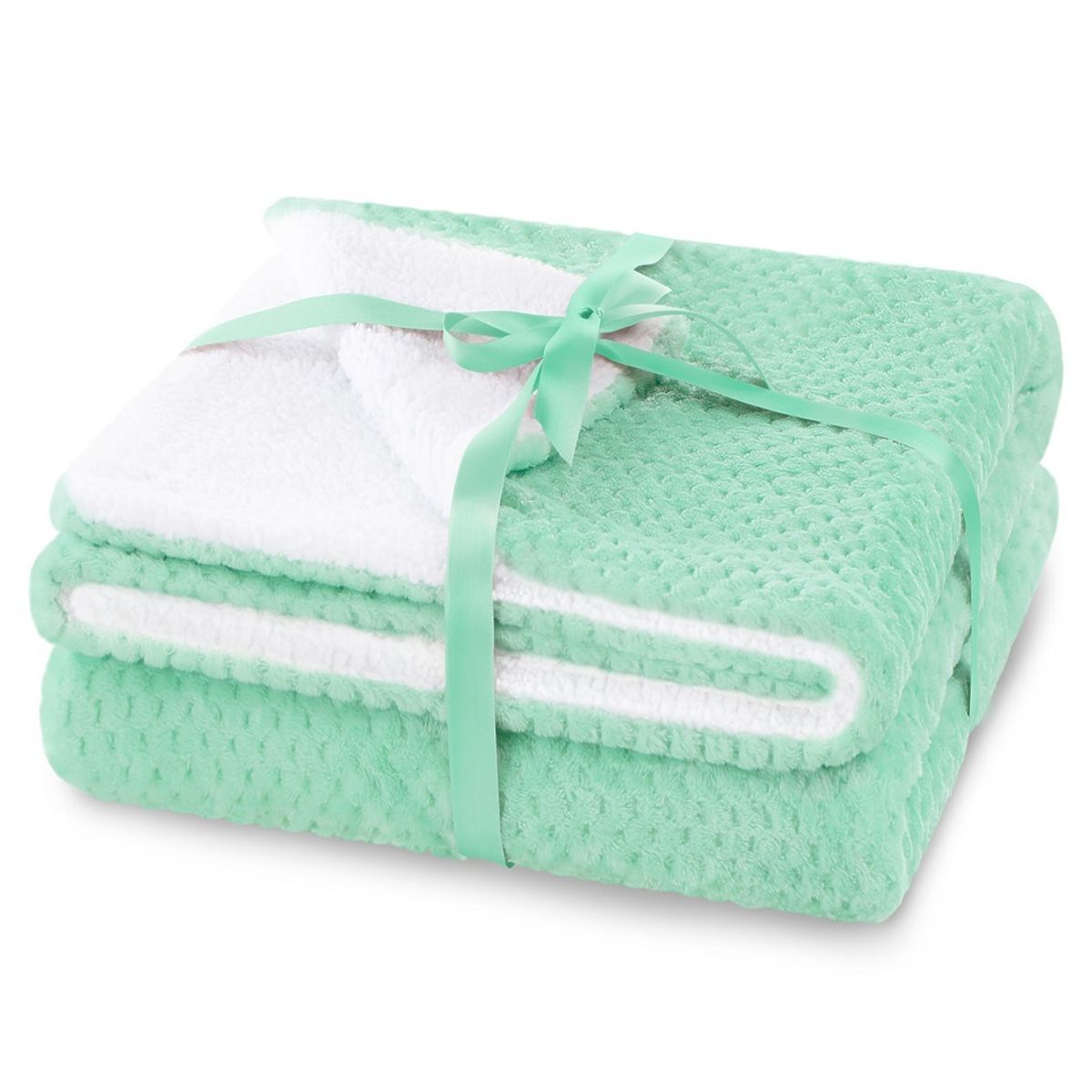 Coperta SHLEEPY colore menta jacquard pressato stile classico 220x240