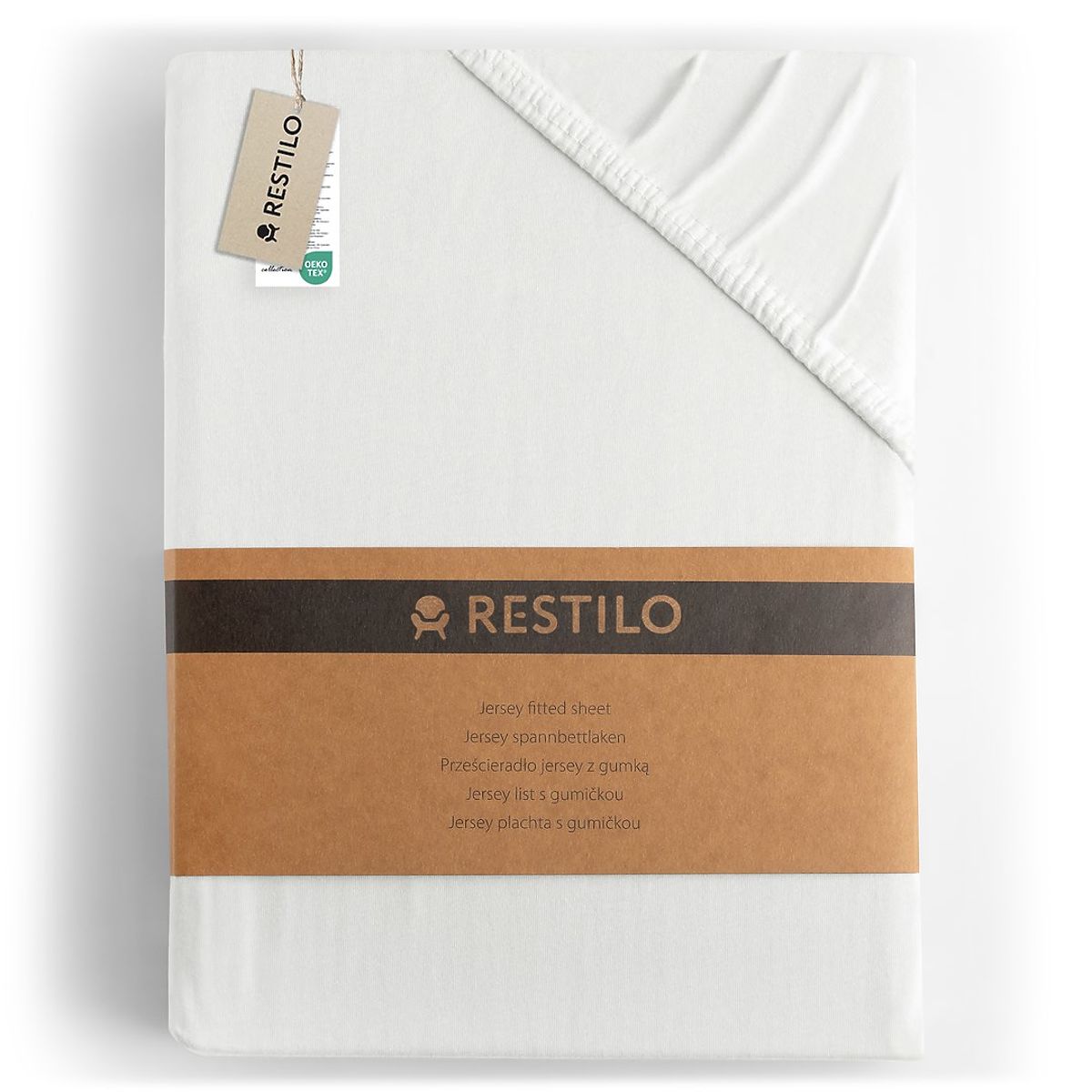 Lenzuolo AMBER colore bianco stile classico materiale jersey 180-200x200 DecoKing