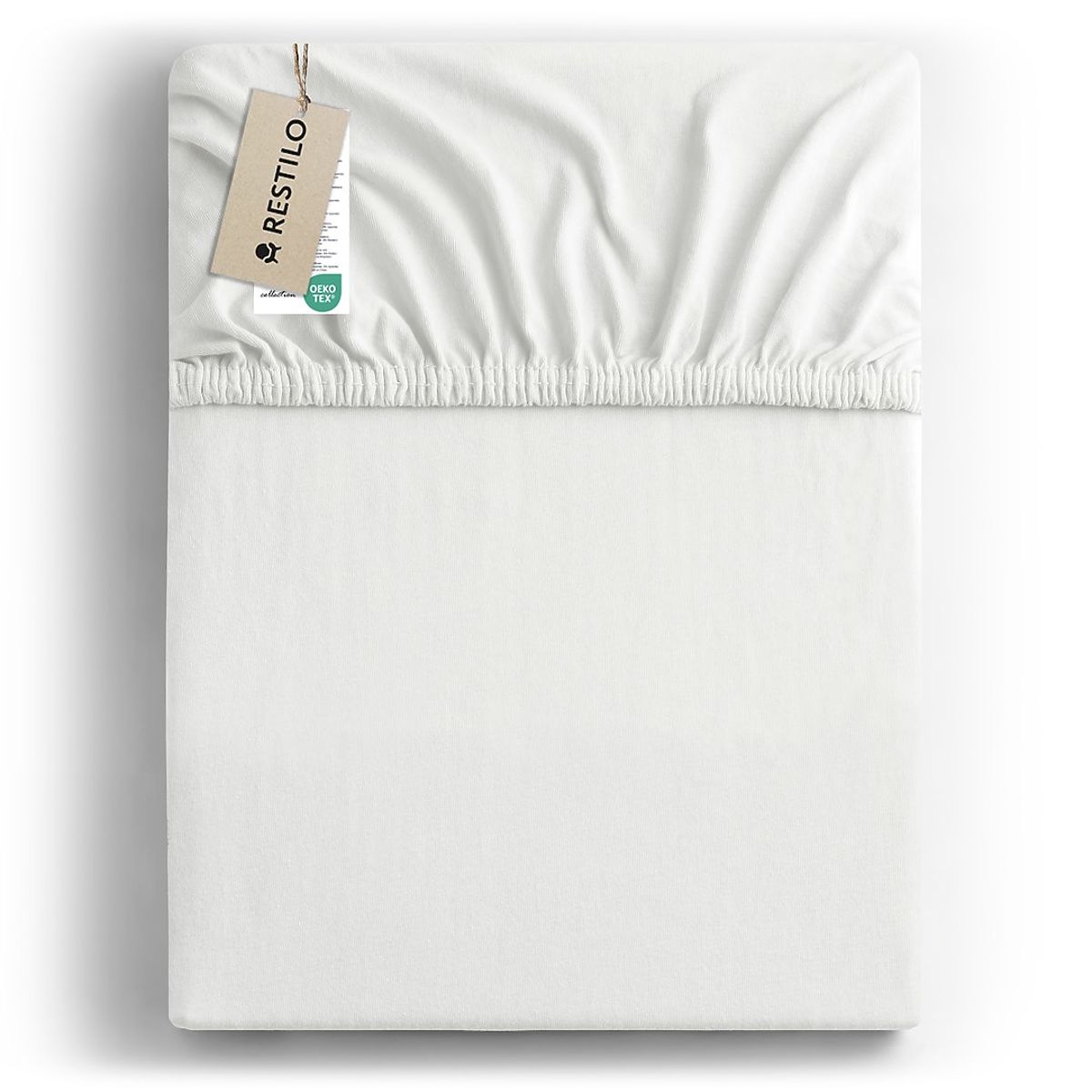 Lenzuolo AMBER colore bianco stile classico materiale jersey 80-90x200 DecoKing