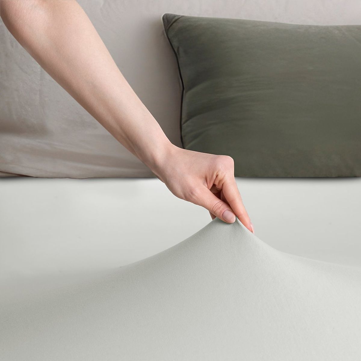 Lenzuolo AMBER colore bianco stile classico materiale jersey 80-90x200 DecoKing