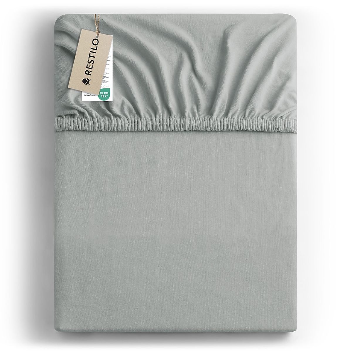 Lenzuolo AMBER colore grigio stile classico materiale jersey 80-90x200 DecoKing