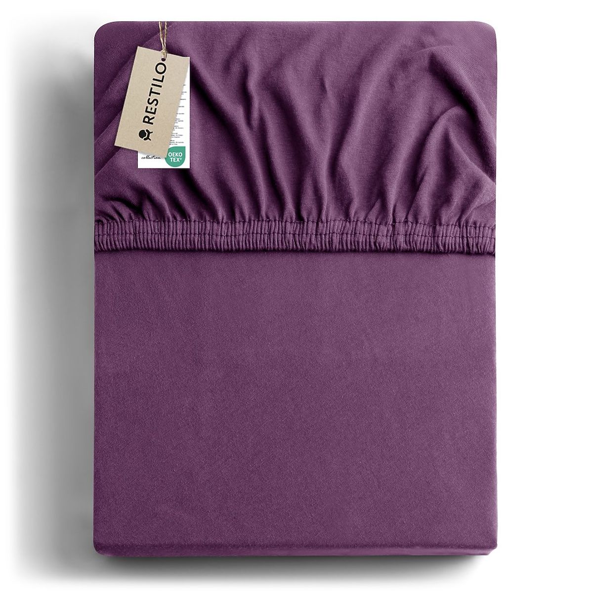Lenzuolo AMBER colore viola stile classico materiale jersey 80-90x200 DecoKing