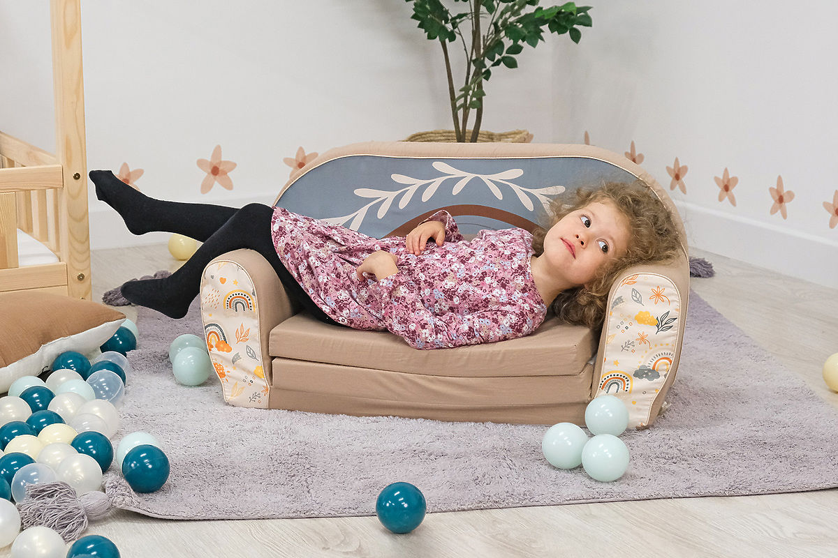 PLYFOU Divano per bambini 2 in 1, convertibile