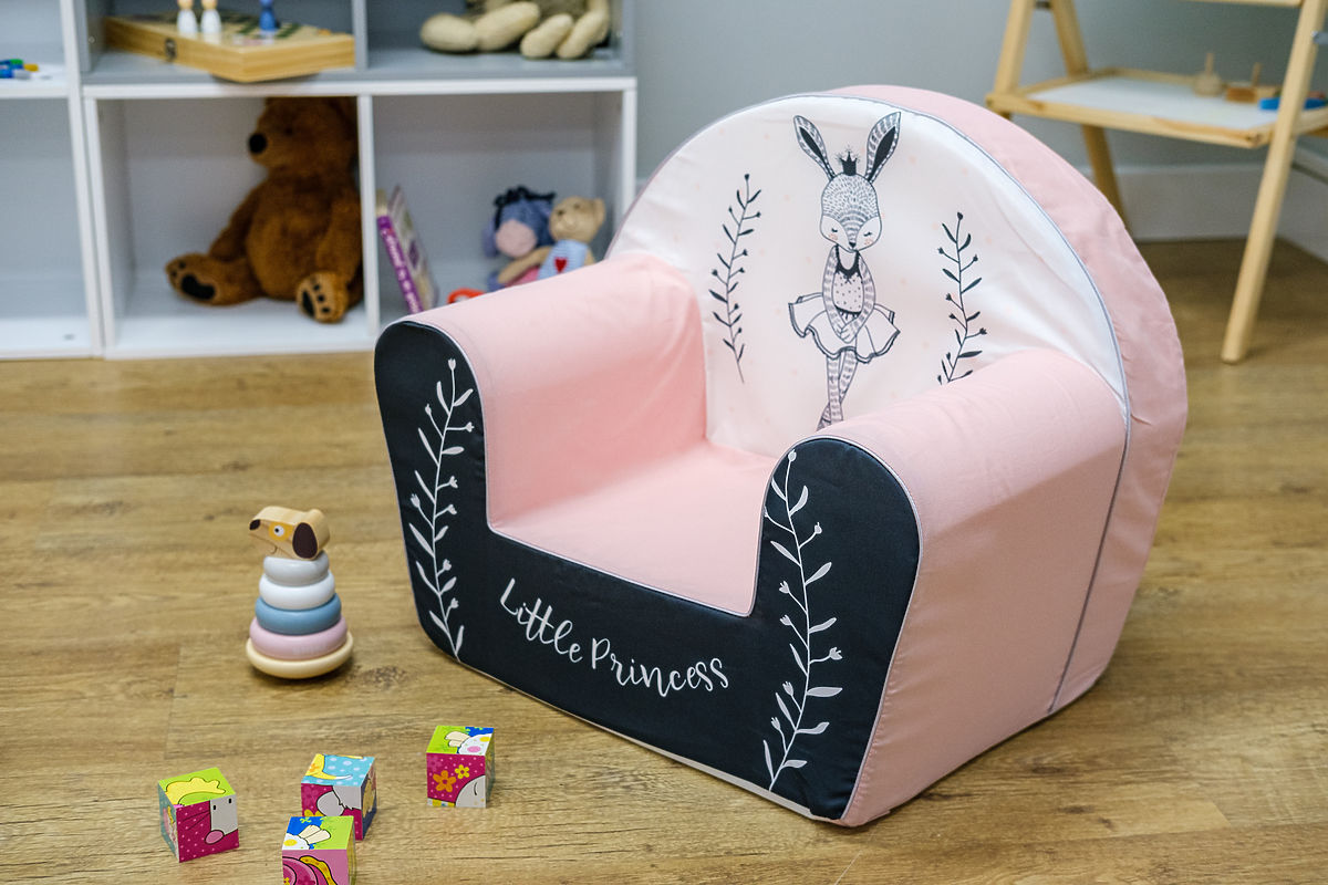 Poltroncina per bambini Ballerina coniglio bianco-rosa