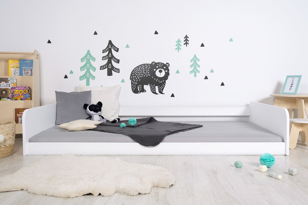 Lettino basso per bambini Montessori Ourbaby - bianco - 140x70 cm