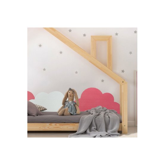 Protezione in schiuma per la parete dietro il letto Nuvole - rosa