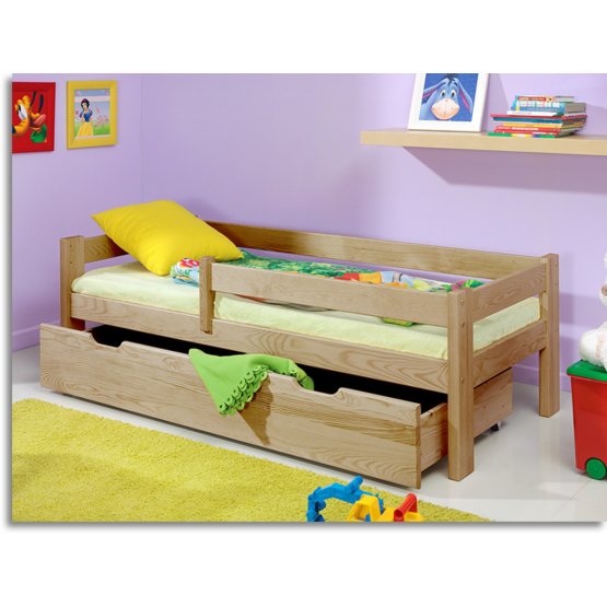 Letto per bambini con barriera Paul - faggio