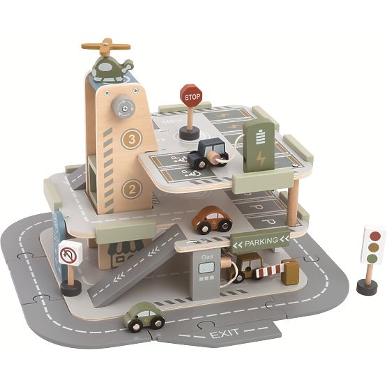 2Kids Toys Garage in Legno con Strada