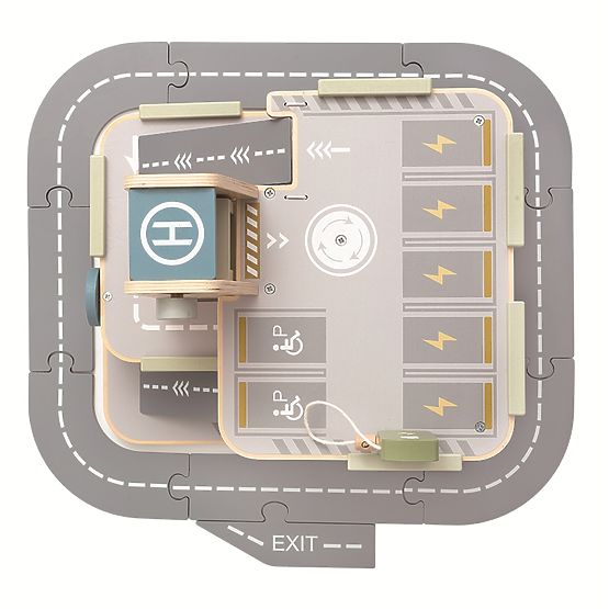 2Kids Toys Garage in Legno con Strada