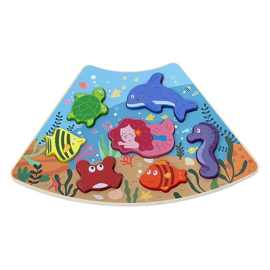 2Kids Toys Puzzle in Legno Cerchio Interconnesso 6 in 1