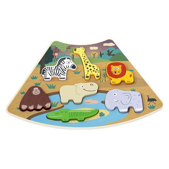 2Kids Toys Puzzle in Legno Cerchio Interconnesso 6 in 1