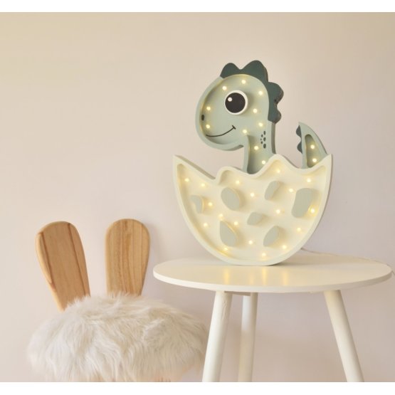 Lampada in legno per bambini Lampada a LED Dino - verde pastello