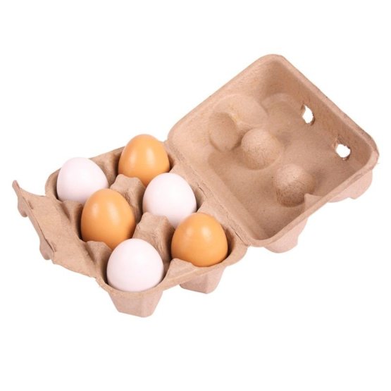 Uova in legno 6 pezzi