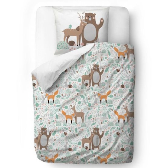 Sig. Little Fox Bedding Animal friends - coperta 100 x 130 cm cuscino: 60 x 40 cm