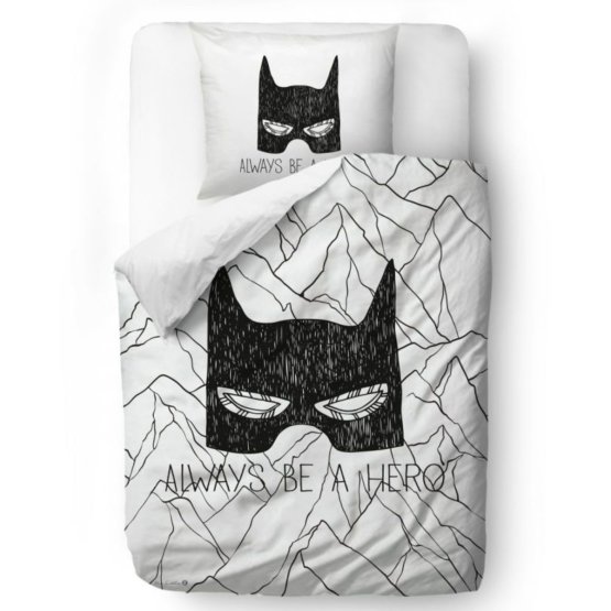 Sig. Biancheria da letto Little Fox Batman - Sii sempre un eroe - coperta: 135 x 200 cm cuscino: 60 