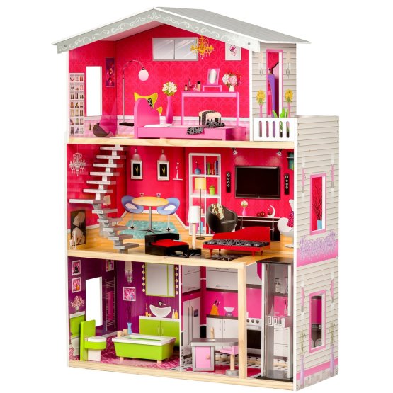 Casa delle bambole in legno con ascensore Kayla