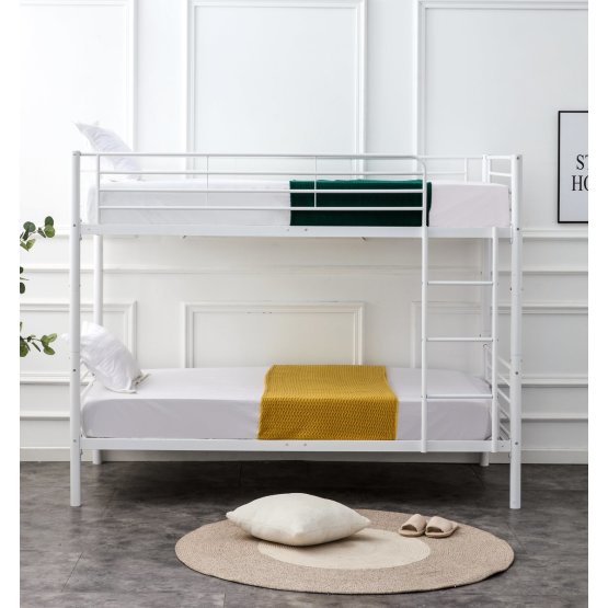 Letto a castello in metallo BUNKY 200x90 cm - bianco