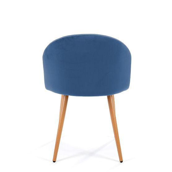 4 x Sedia imbottita in velluto SJ.075 Blu scuro
