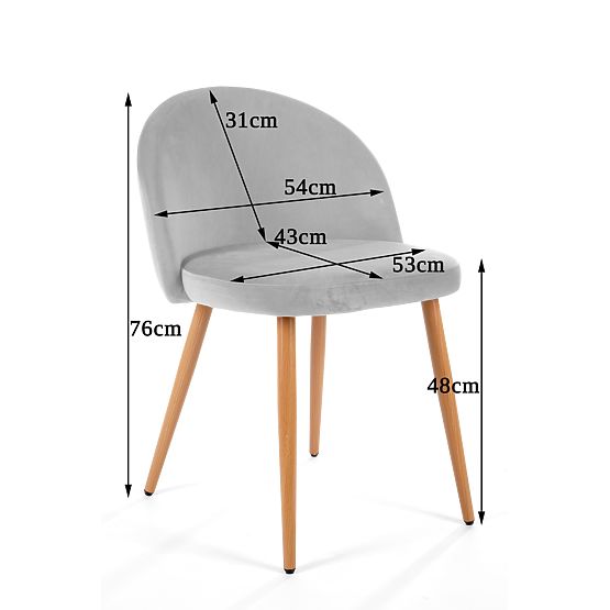 4 x Sedia imbottita in velluto SJ.075 Blu scuro