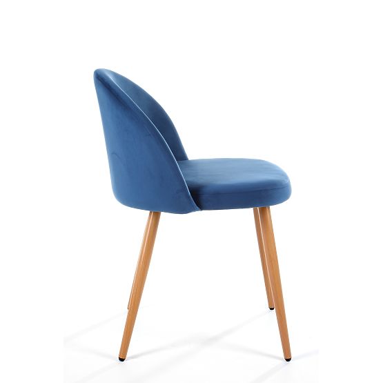 4 x Sedia imbottita in velluto SJ.075 Blu scuro