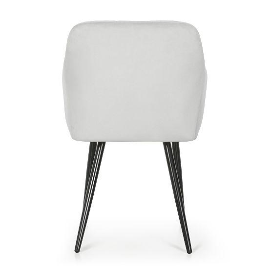 4x Sedia imbottita con cuciture quadrate Grigia LUXANO Gambe nere