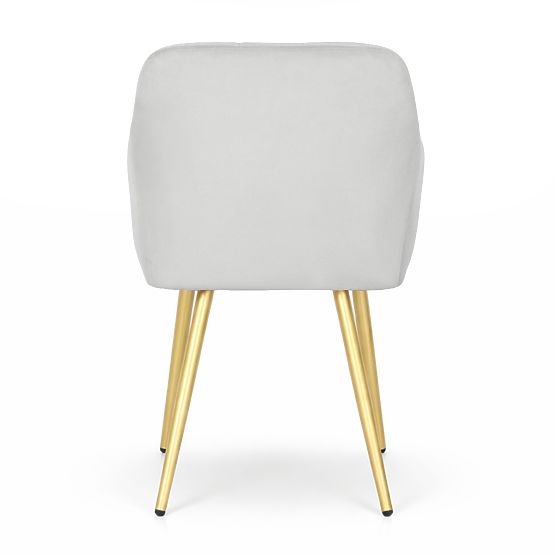 4x Sedia imbottite con cuciture quadrate Grigio LUXANO Gambe dorate