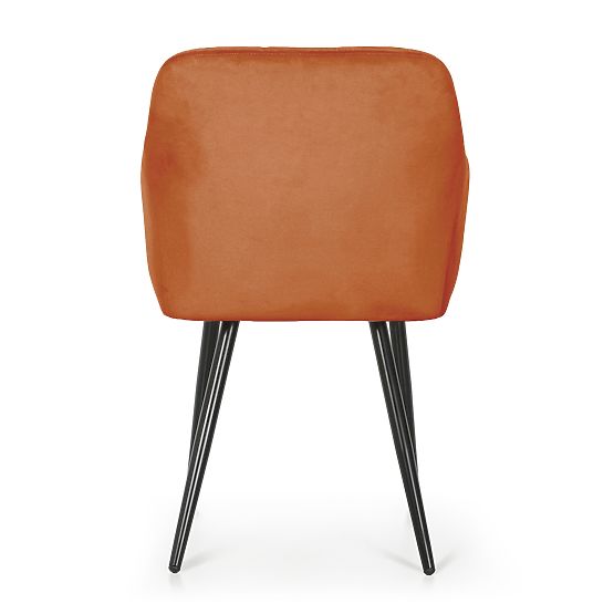 4x Sedia imbottite con cuciture quadrate Rame LUXANO Gambe nere