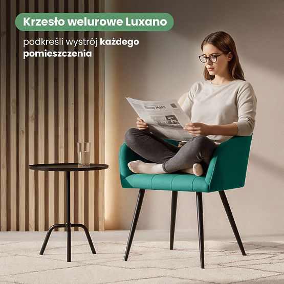 6x Sedia imbottita con cuciture quadrate Verde Bottiglia LUXANO Gambe nere