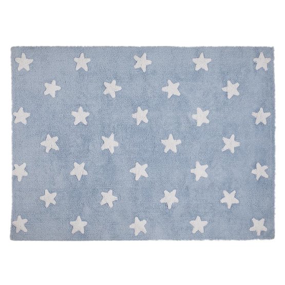 Tappeto per bambini con stelle Stelle Blu - Bianco
