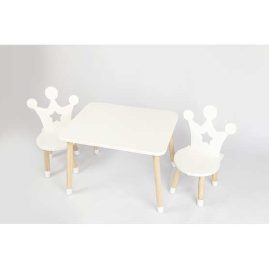 Tavolo per bambini con sedie - Koruna - bianco