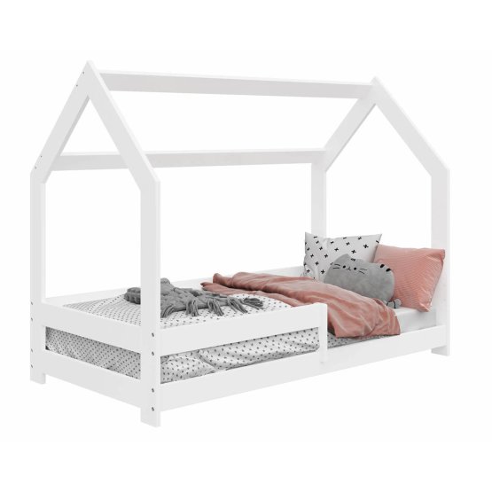 Letto casetta Laura con barriera 160 x 80 cm - bianco