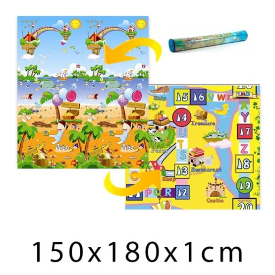 Tappeto in schiuma per bambini Magic Island + Gioco da tavolo 150x180x1 cm