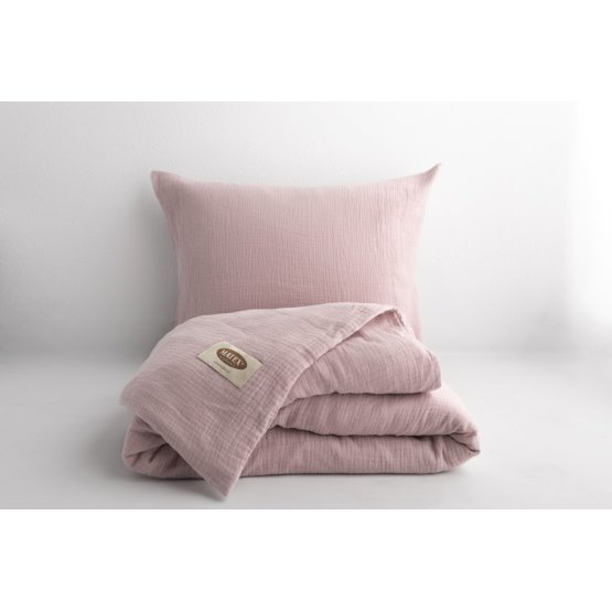 Biancheria da letto in mussola 140x200 cm + 70x90 cm rosa