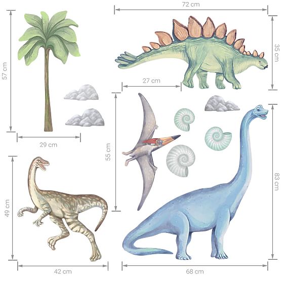 Adesivi da parete - dinosauri