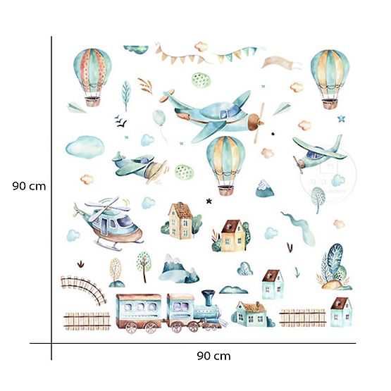 Adesivi murali - Aerei e palloncini