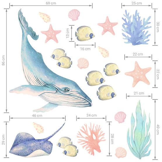 Adesivi murali Animali dagli oceani