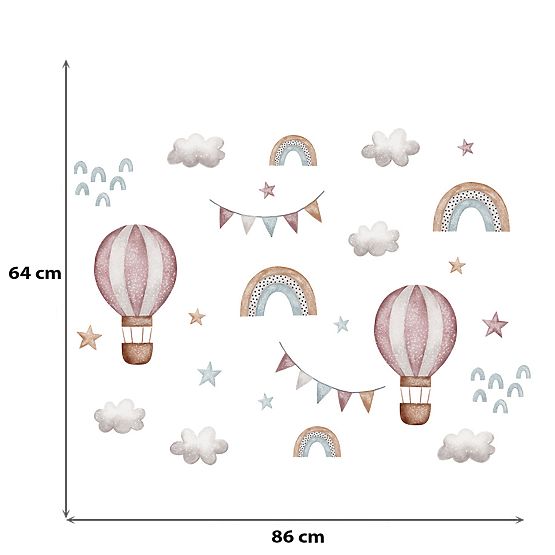 Adesivi murali - Palloncini e nuvole