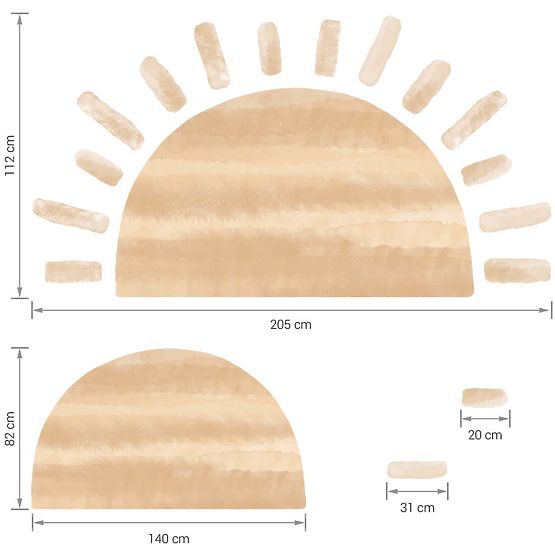Adesivo murale sole - beige