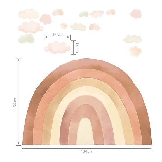 Adesivo murale Arcobaleno - beige