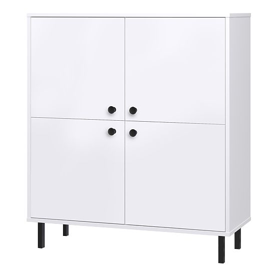 Alta credenza a quattro ante Venus bianca loft