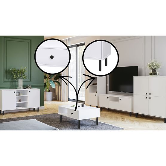 Alta credenza a quattro ante Venus bianca loft