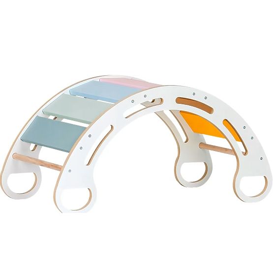 Altalena Montessori - bianca con pioli colorati