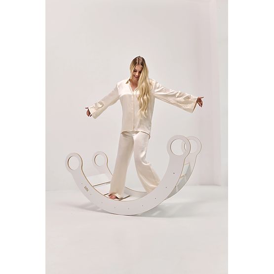 Altalena Montessori XL in legno - bianca