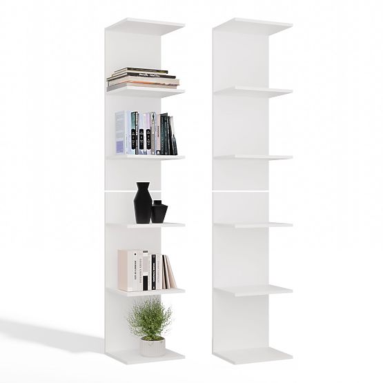 ALTO SCAFFALE BIANCO 6P 180 cm 6 Ripiani per Libri e Documenti per Ufficio e Soggiorno